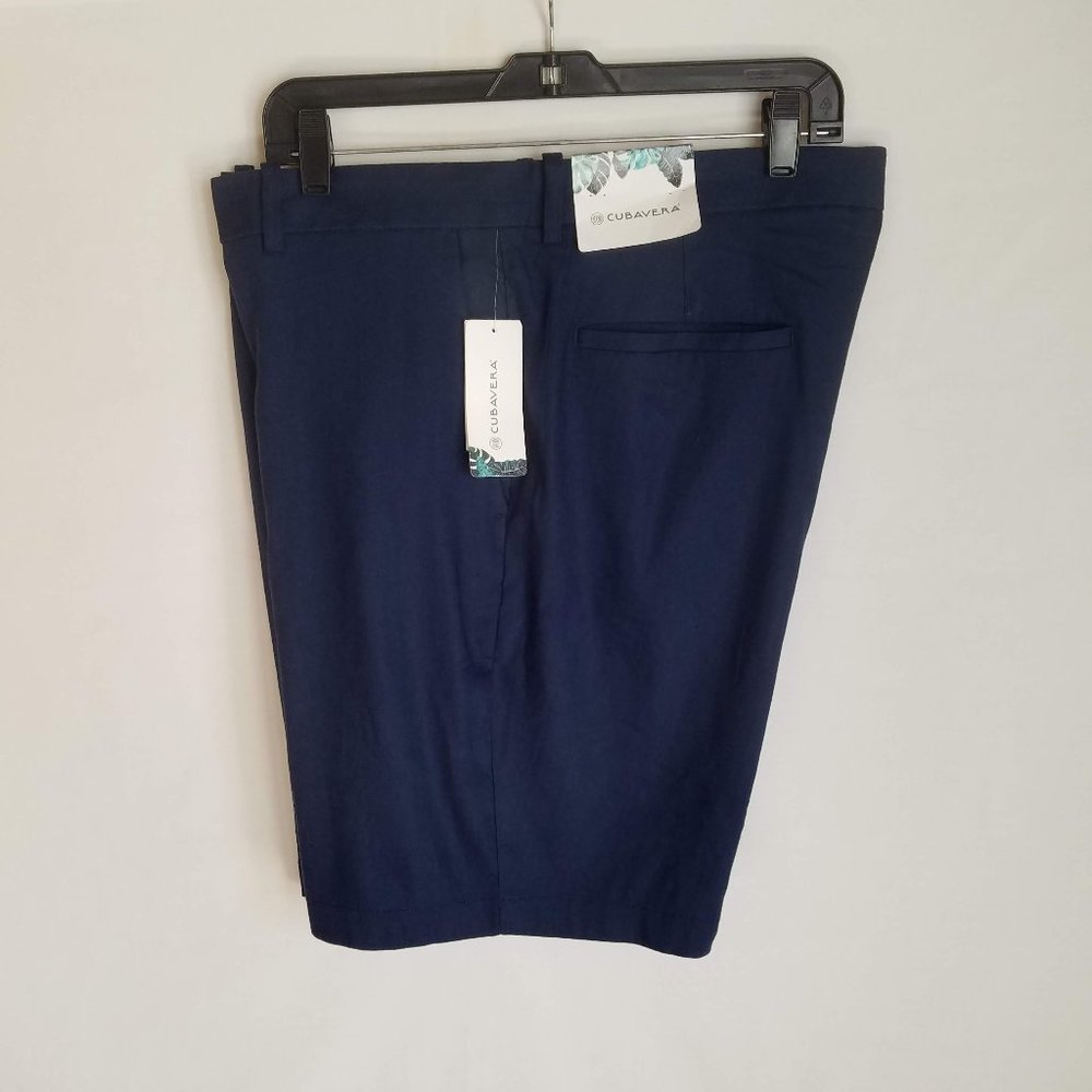 NEW CUBAVERA Blue Linen Blend 9" Inseam Chino Shorts Men's Size‎ 38 NWT